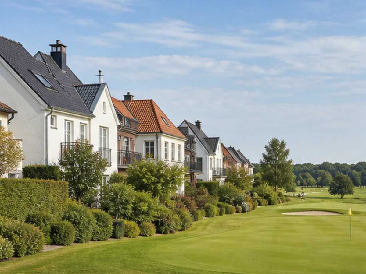 Deutsche Wohnlage in der Nähe eines Golfplatzes